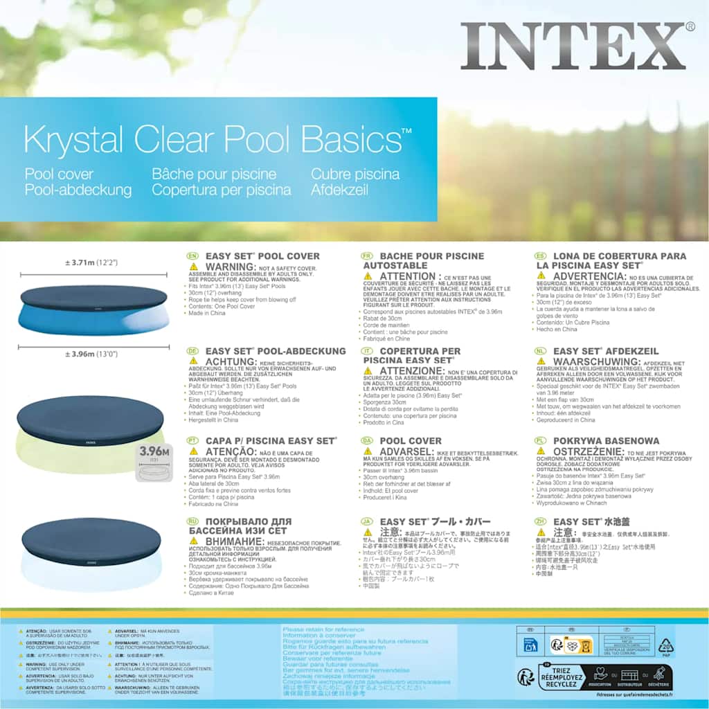 INTEX Copertura per Piscina Rotonda 396 cm 3202779