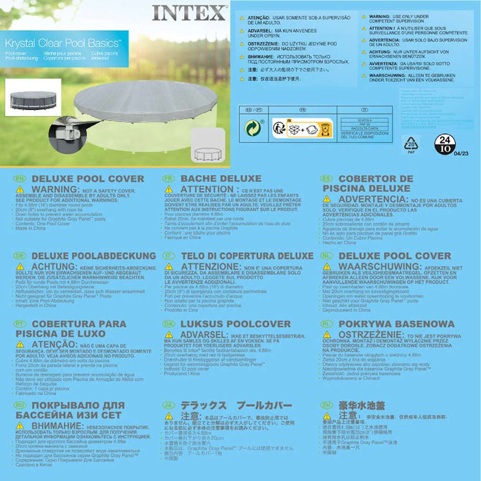 INTEX Copertura per Piscina Rotonda Deluxe 488 cm 3202789