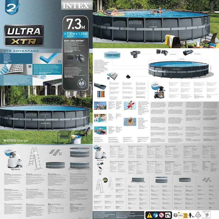 INTEX Set Piscina Rotonda Ultra XTR Frame 732x132 cm 26340GN 3202835