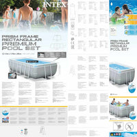 INTEX Set Piscina Prism Frame Rettangolare 300x175x80 cm 3202844