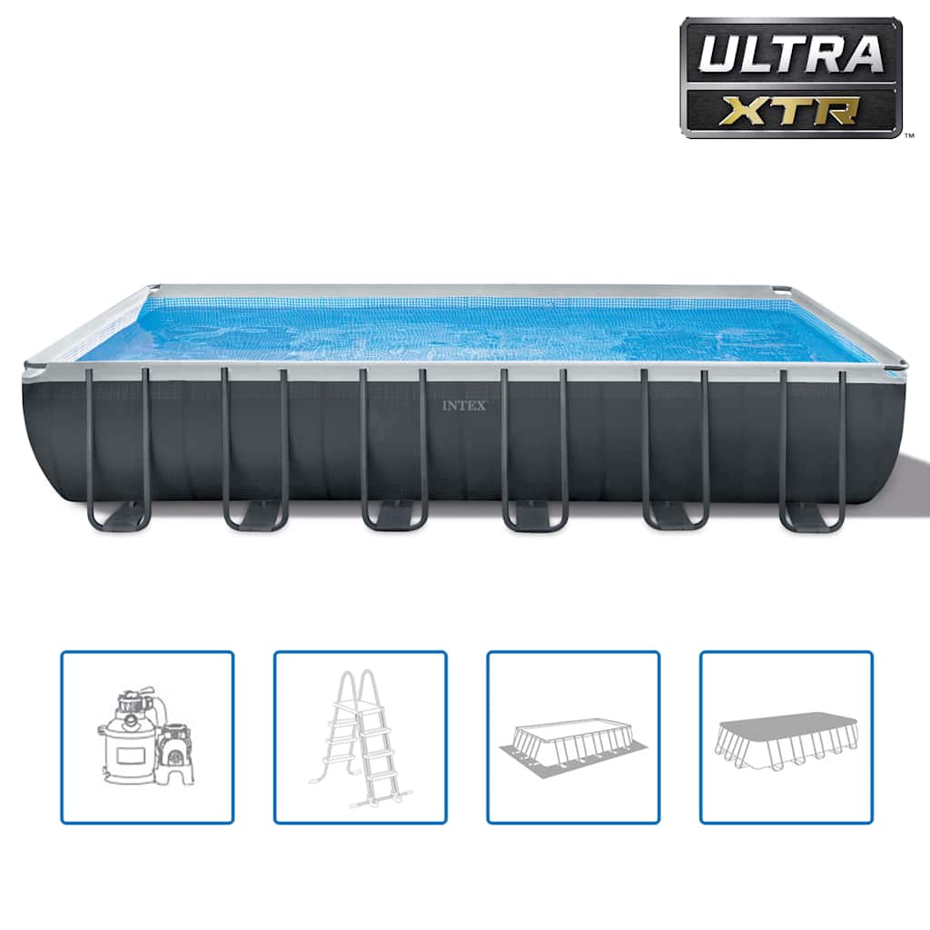 INTEX Set Piscina Ultra XTR Frame Rettangolare 732x366x132 cm 3202846