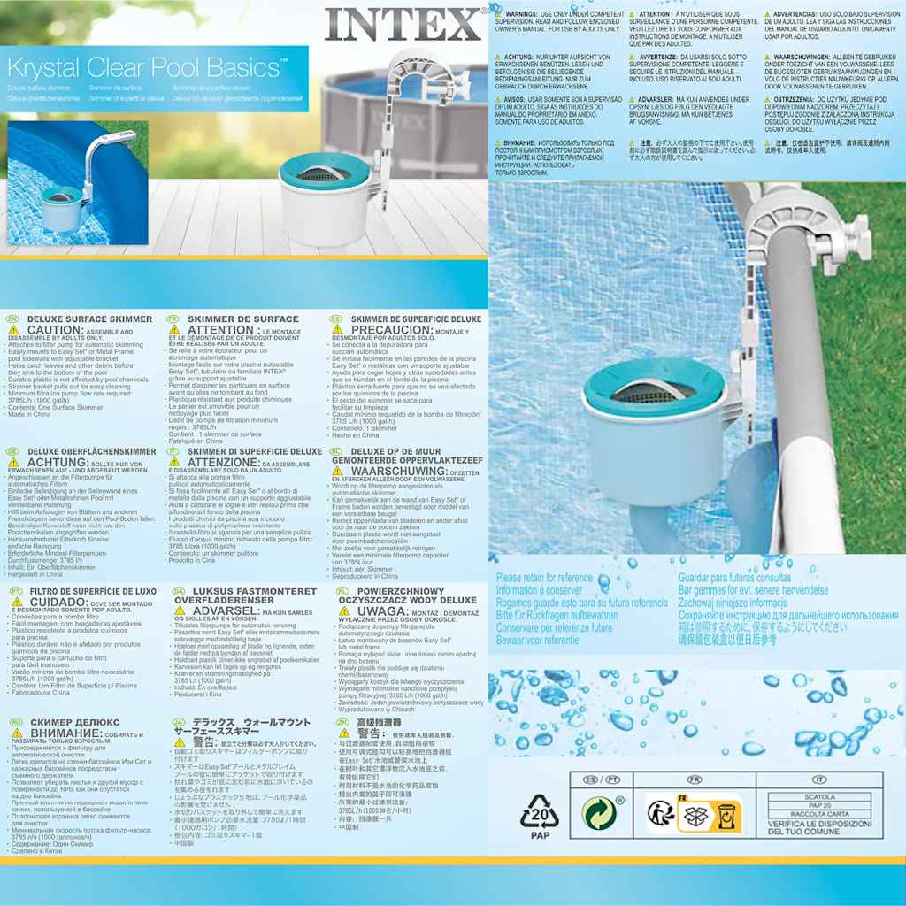 INTEX Skimmer di Superficie per Montaggio a Parete Deluxe 3202848