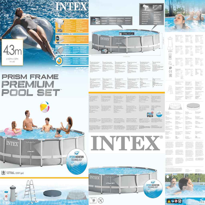 INTEX Set Piscina Prism Frame Premium 427x107 cm 3202887