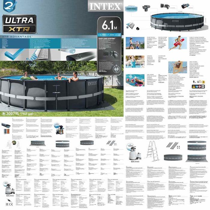 INTEX Set Piscina Rotonda Ultra XTR Frame 610x122 cm 3202891