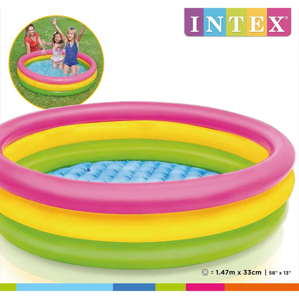 INTEX Piscina Gonfiabile Sunset 3 Anelli 147x33 cm 3202896