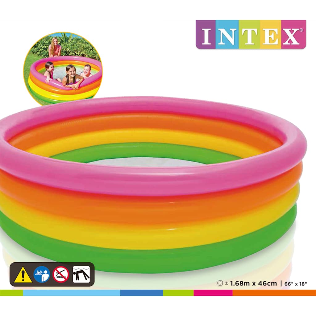 INTEX Piscina Gonfiabile Sunset 4 Anelli 168x46 cm 3202897
