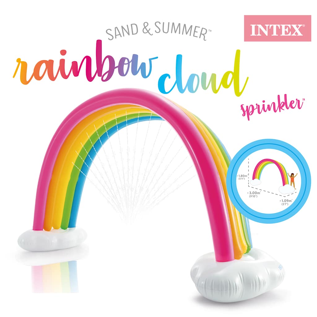 INTEX Spruzzatore Multicolore con Arcobaleno e Nuvole 300x109x180 cm 3202908
