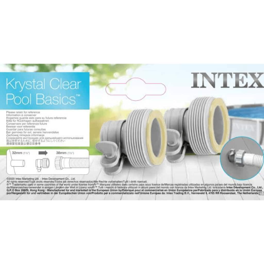 INTEX Adattatori B 2 pz per Tubi Flessibili da 32 mm a 38 mm 3202931