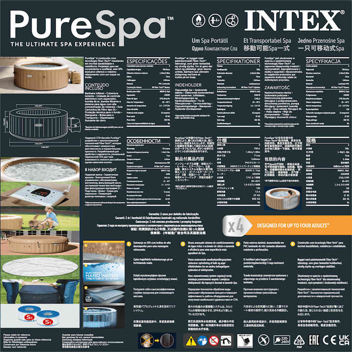 INTEX Vasca Idromassaggio Rotonda PureSpa 196x71 cm 3202945