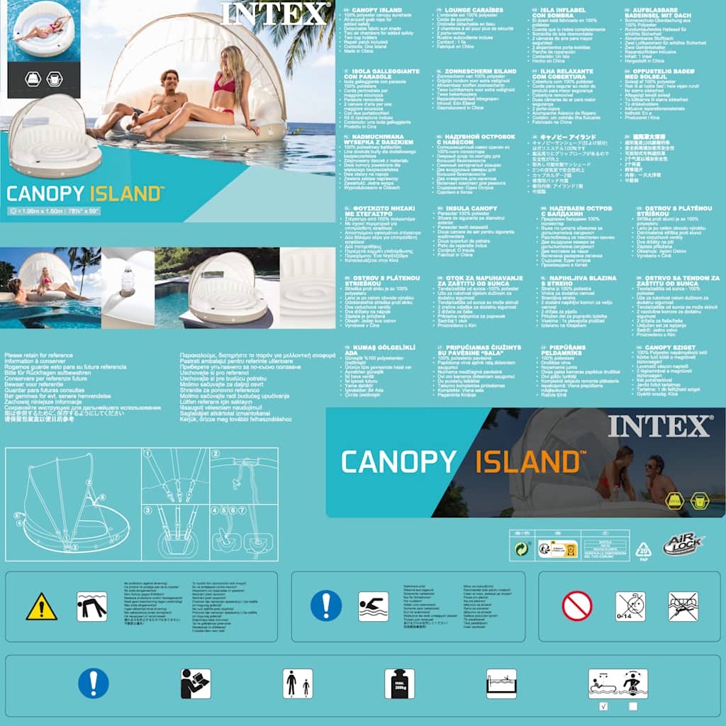 INTEX Lettino Galleggiante con Baldacchino 199x150 cm 58292 EU 3202960