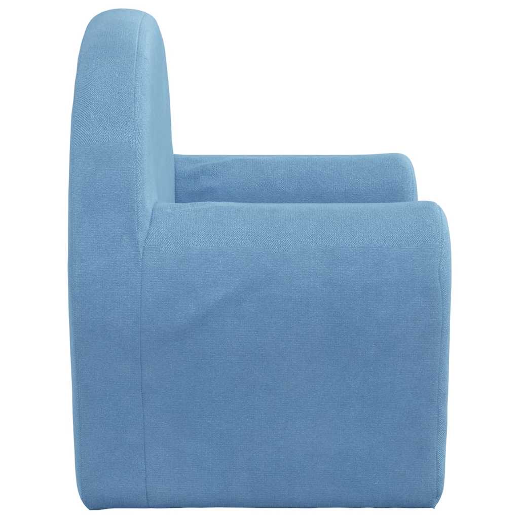 Divano per Bambini Blu in Morbido Peluche 356984
