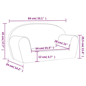 vidaXL Divano per Bambini a 2 Posti Crema in Morbido Peluche