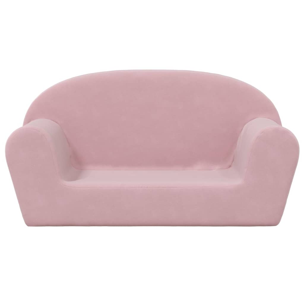 Divano per Bambini a 2 Posti Rosa in Morbido Peluchecod mxl 86391