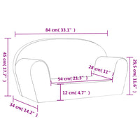 Divano per Bambini a 2 Posti Rosa in Morbido Peluche 356991