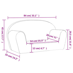 Divano per Bambini a 2 Posti Rosa in Morbido Peluche 356991