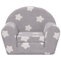 Divano Letto Bambini Grigio Chiaro con Stelle Morbido Peluche 356992