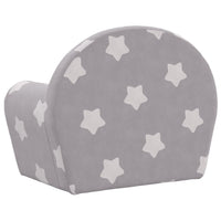 Divano Letto Bambini Grigio Chiaro con Stelle Morbido Peluche 356992