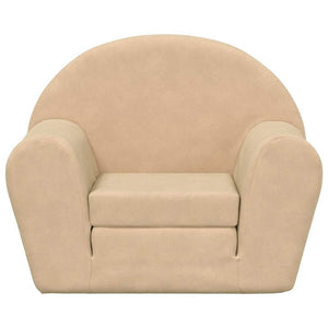 vidaXL Divano Letto per Bambini Crema in Morbido Peluche