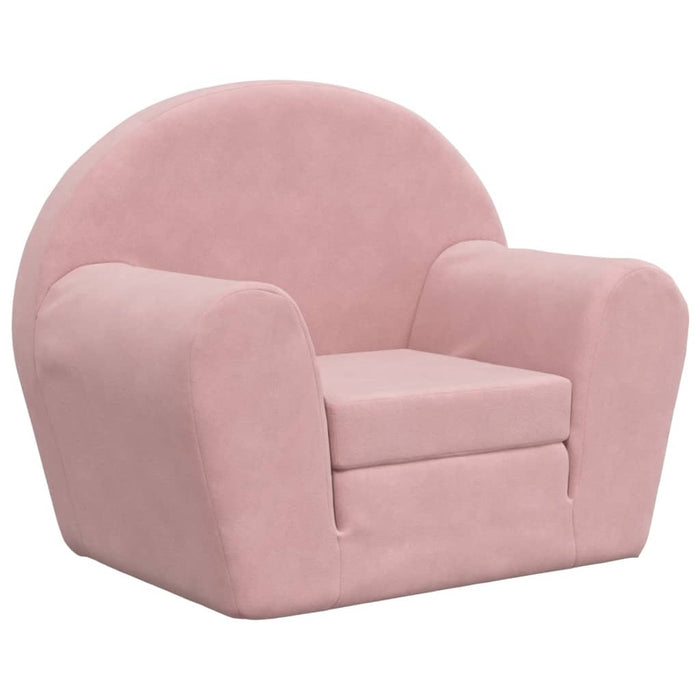 Divano Letto per Bambini Rosa in Morbido Peluche 356997