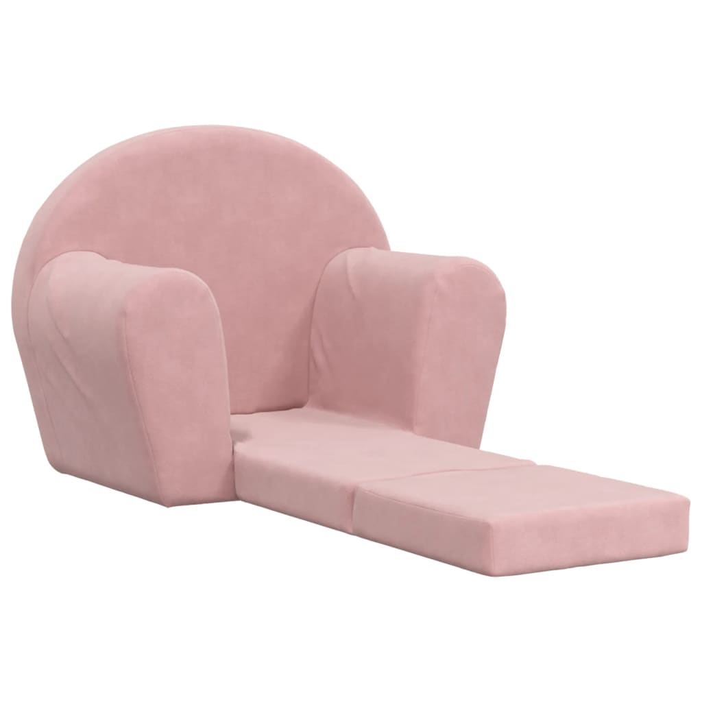 Divano Letto per Bambini Rosa in Morbido Peluche 356997