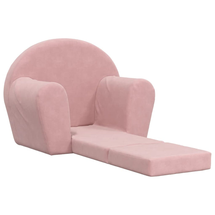 Divano Letto per Bambini Rosa in Morbido Peluche 356997