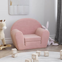 Divano Letto per Bambini Rosa in Morbido Peluche 356997