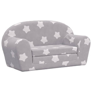 Divano Letto Bambini a 2 Posti Grigio Chiaro con Stelle Peluchecod mxl 86390