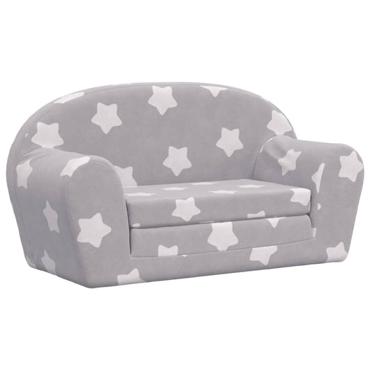Divano Letto Bambini a 2 Posti Grigio Chiaro con Stelle Peluchecod mxl 86390