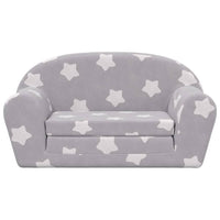 Divano Letto Bambini a 2 Posti Grigio Chiaro con Stelle Peluchecod mxl 86390