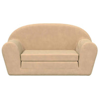 vidaXL Divano Letto per Bambini a 2 Posti Crema in Morbido Peluche