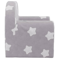 Divano per Bambini Grigio Chiaro con Stelle in Morbido Peluche 357004