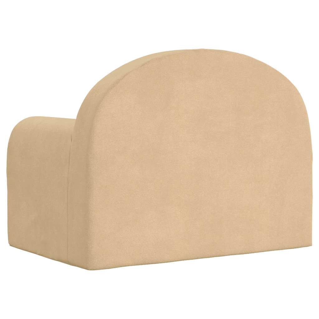 vidaXL Divano per Bambini Crema in Morbido Peluche
