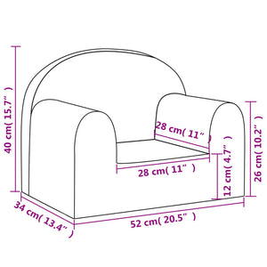 vidaXL Divano per Bambini Blu in Morbido Peluche
