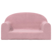 Divano per Bambini a 2 Posti Rosa in Morbido Peluche