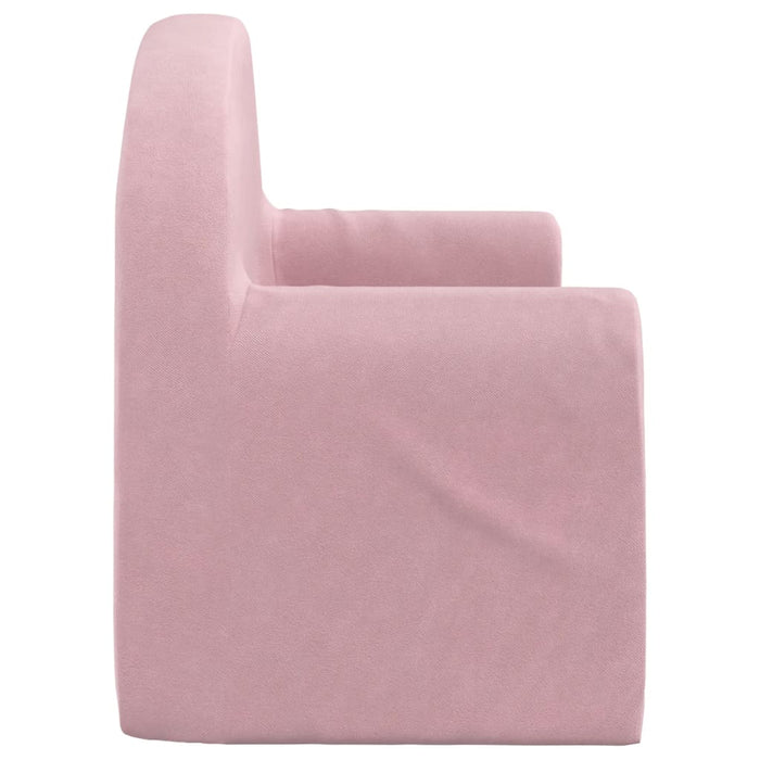 Divano per Bambini a 2 Posti Rosa in Morbido Peluche 357015