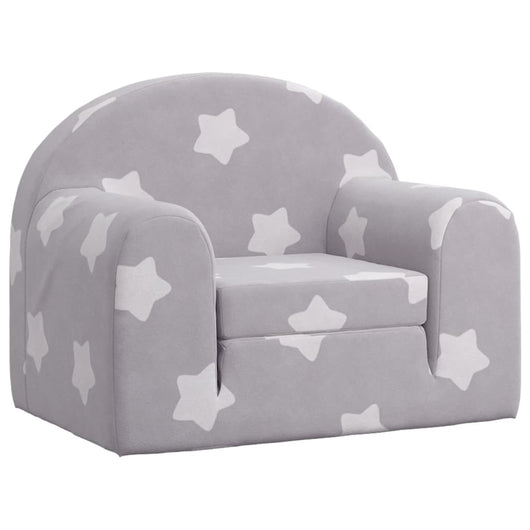 Divano Letto Bambini Grigio Chiaro con Stelle Morbido Peluchecod mxl 134389