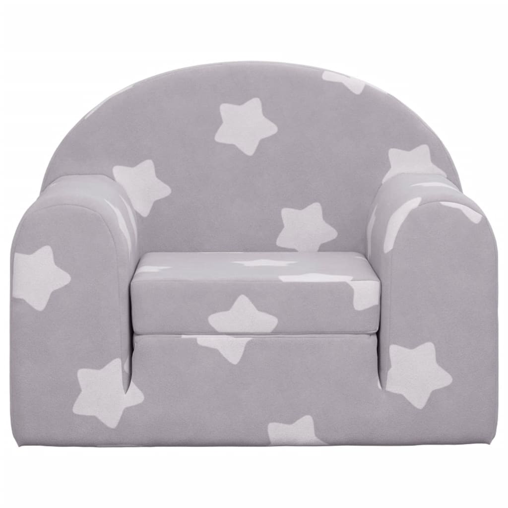Divano Letto Bambini Grigio Chiaro con Stelle Morbido Peluchecod mxl 134389