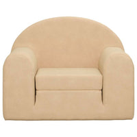 vidaXL Divano Letto per Bambini Crema in Morbido Peluche