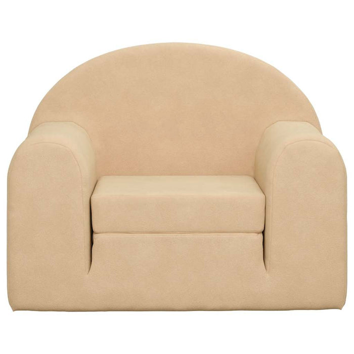 vidaXL Divano Letto per Bambini Crema in Morbido Peluche