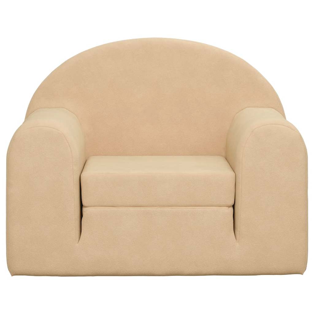 Divano Letto per Bambini Crema in Morbido Peluche 357019