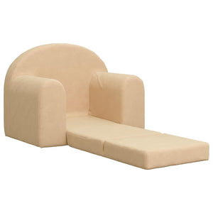 Divano Letto per Bambini Crema in Morbido Peluche 357019