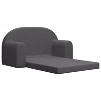 Divano Letto per Bambini a 2 Posti Antracite in Morbido Peluche 357024