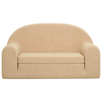 vidaXL Divano Letto per Bambini a 2 Posti Crema in Morbido Peluche