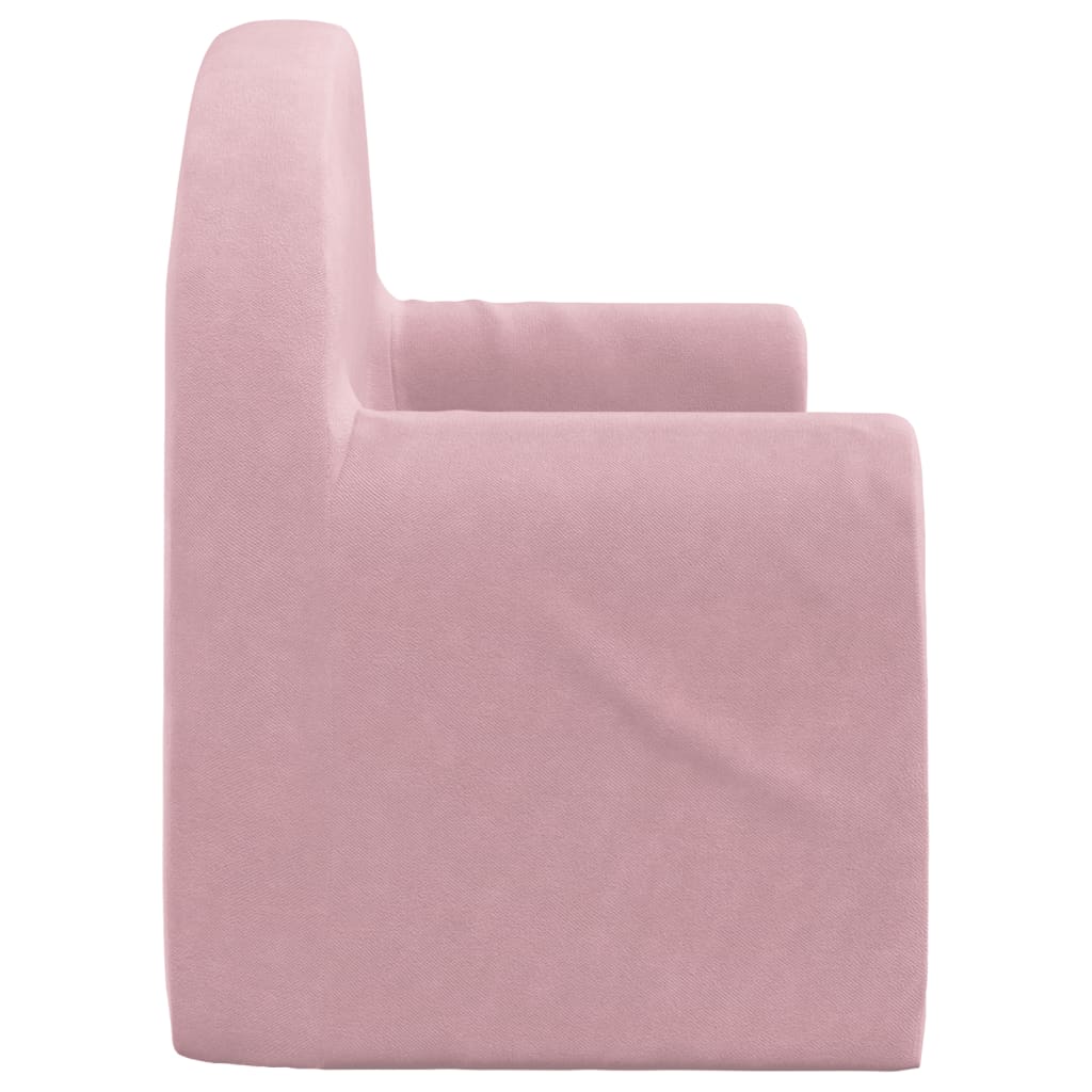 Divano Letto per Bambini a 2 Posti Rosa in Morbido Peluche 357027