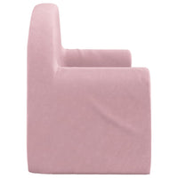 Divano Letto per Bambini a 2 Posti Rosa in Morbido Peluche 357027