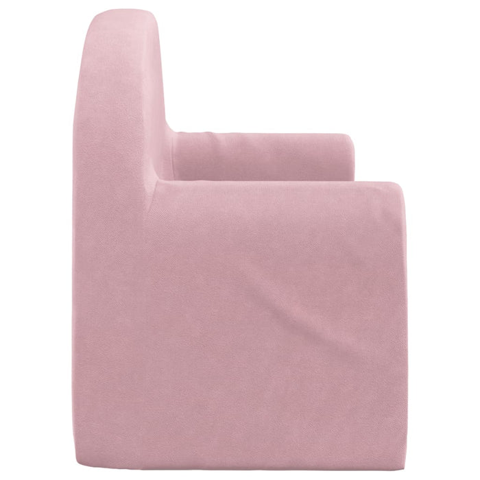 Divano Letto per Bambini a 2 Posti Rosa in Morbido Peluche 357027