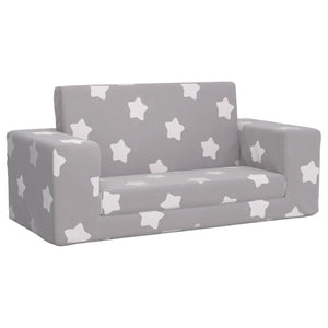 Divano Letto Bambini a 2 Posti Grigio Chiaro con Stelle Peluchecod mxl 134392