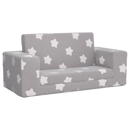Divano Letto Bambini a 2 Posti Grigio Chiaro con Stelle Peluchecod mxl 134392