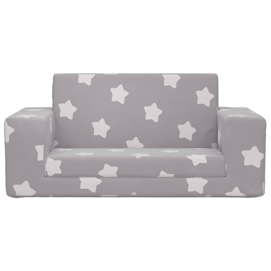 Divano Letto Bambini a 2 Posti Grigio Chiaro con Stelle Peluchecod mxl 134392