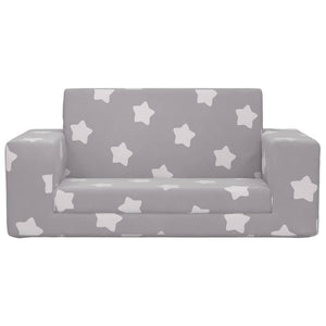 Divano Letto Bambini a 2 Posti Grigio Chiaro con Stelle Peluchecod mxl 134392